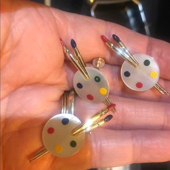 Unknown Jewelry - Antique Jewelry Pin & Screw Earrings